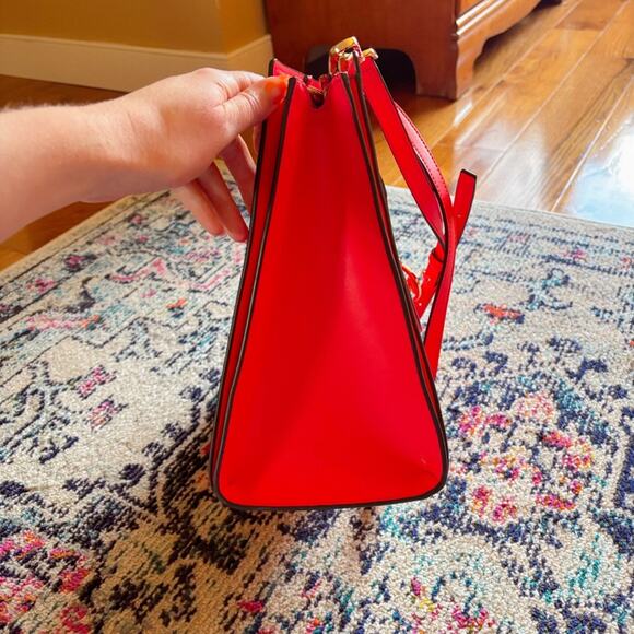 MICHAEL KORS Saffiano Leather Hope Large Satchel in Flame ❤️‍🔥 - Picture 10 of 11